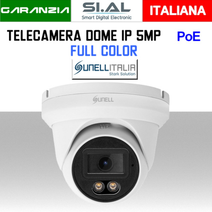 Telecamera IP Dome PoE 5MP Ottica 2.8 mm Full Color Sunell