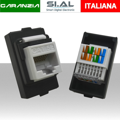 Presa RJ45 classe C5E Toolless Bianca