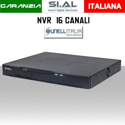 NVR 16 Canali IP da 12MP 4K Onvif con Video Analisi Sunell 