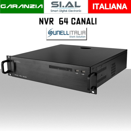 NVR 64 Canali IP da 12MP 4K Onvif con Video Analisi Sunell