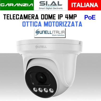 Telecamera IP Dome PoE 4MP Ottica motorizzata 2.7 - 13.5 mm Sunell