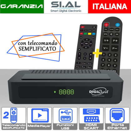 Decoder digitale terrestre HD Digiquest G23 con 2 telecomandi