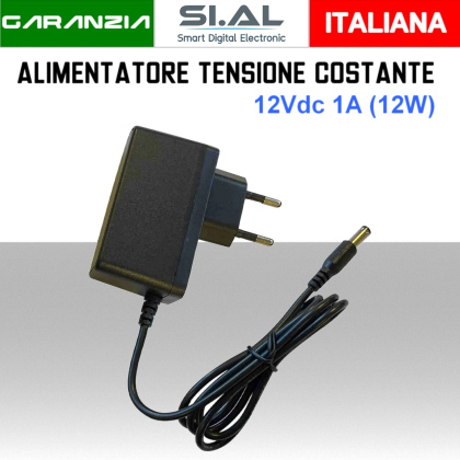 Alimentatore universale 12V tensione costante 1000mA 12W PLUG 5.5 x 2.5 