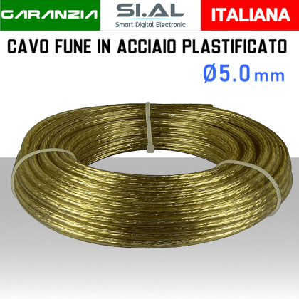 Fune in acciaio diametro 5 mm per tiranti 100 metri