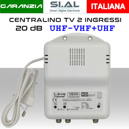 Centralino antenna TV da interno 2 ingressi BIII/UHF-UHF 20dB serie CE896