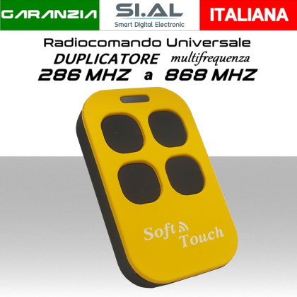 Radiocomando universale cancello multifrequenza 286 a 868 MHZ Giallo RA629