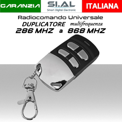 Radiocomando universale cancello multifrequenza 286 a 868 MHZ RA626 