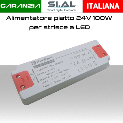 Alimentatore per LED 24V da 100W trasformatore compatto IP20