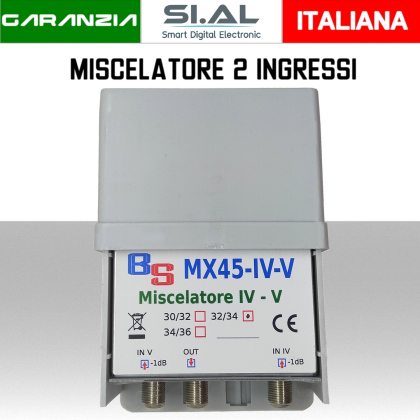 Miscelatore antenna 2 ingressi Bande IV/V taglio 32/34 MX45