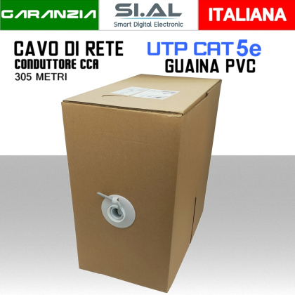 Cavo Ethernet LAN CAT 5e UTP guaina PVC matassa 305 metri 