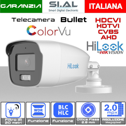 Telecamera Bullet ColorVu 2MP con ottica fissa da 2.8 mm IP66