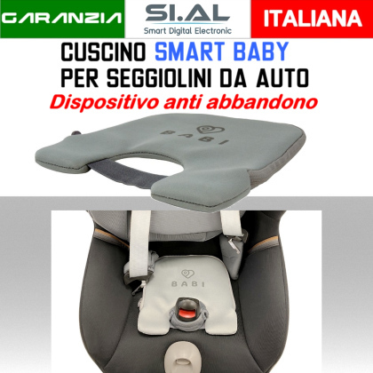 Cuscino per seggiolino auto con dispositivo anti abbandono APP