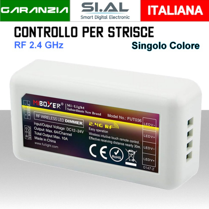 Controller per strisce LED bianco 12/24V wireless RF 2,4 GHz