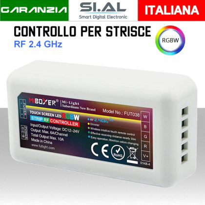 Controller per strisce LED RGBW 12/24V wireless RF 2,4 GHz