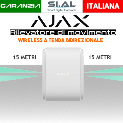 Rilevatore di movimento perimetrale wireless 30 metri Ajax DualCurtain 