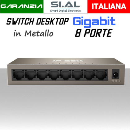 Switch Ethernet 8 Porte Gigabit Lan modello IP-COM G1008M