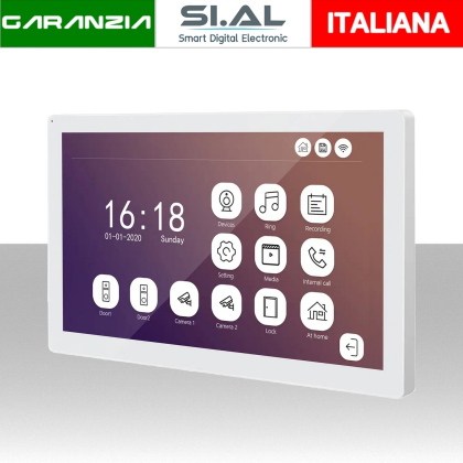 Monitor 10 pollici IPS touch capacitivo per videocitofoni IP Smart Life e TUYA 