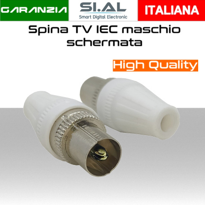 Connettore Cavo Antenna TV IEC maschio schermato