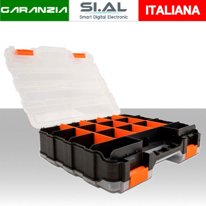 Valigetta porta minuteria e utensili a 34 scomparti organizzazione doppio lato 