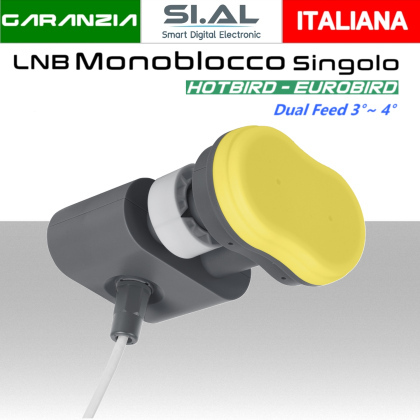 Lnb Monoblocco 1 uscita Dual Feed 3° ~ 4° Gradi per Hotbird - Eurobird 