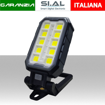 Lampada LED da lavoro ricaricabile orientabile portatile 500 LM
