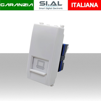 Presa di rete RJ45 Ethernet modulo frutto compatibile Vimar Plana Bianco