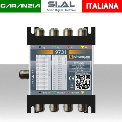 Multiswitch dCSS 1 uscita 4 ingressi con passanti SAT JOHANSSON 9731