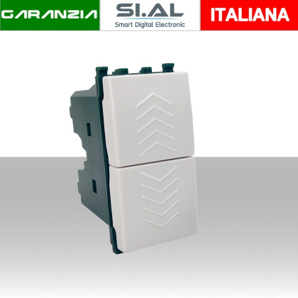 Doppio Pulsante per saliscendi modulo MAPAM 622B Compatibile Vimar Plana Bianco