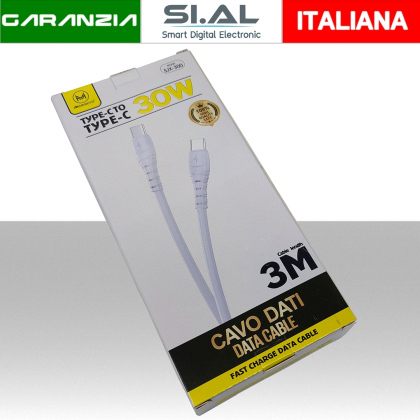 Cavo USB-C a USB-C da 3 metri Super Fast Charge 30W