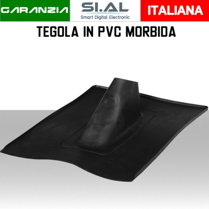 Tegola in PVC morbida con foro passante per palo antenna TV