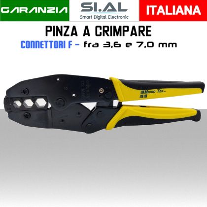 Pinza a Crimpare Connettori F per Cavi Coassiali  diametro 3,6-7,0 mm 