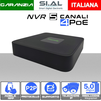 NVR 5 canali PoE