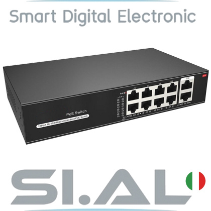 H3108PS switch ethernet 10 porte gigabit poe