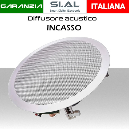 Diffusore acustico tondo da incasso Bianco 100V
