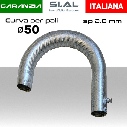 Curva per pali antenna diametro 50mm | spessore tubo 2 mm