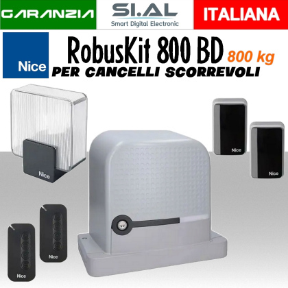 Kit Automazione Cancello Scorrevole 800kg | Nice RobusKit 800 BD