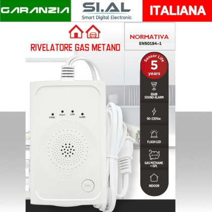 Rilevatore fughe di Gas Metano GPL  alimentazione elettrica | Durata sensore 5 anni