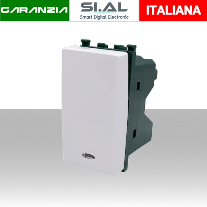Interruttore Spia unipolare 16A modulo MAPAM 661B Compatibile Vimar Plana Bianca