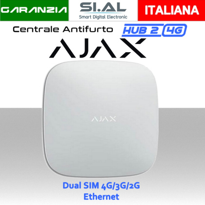 Centrale antifurto wireless Ajax Hub 2 (4G) Ethernet Dual SIM | 38241