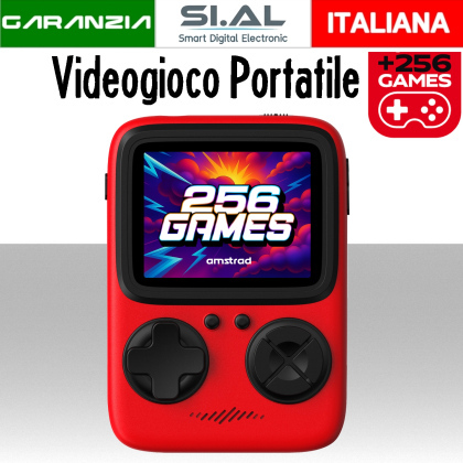 Console Gaming Portatile 256 videogiochi retrò precaricati | Amstrad 710 ROSSA