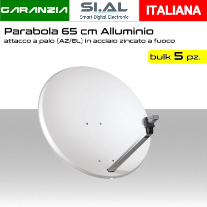 Parabola satellitare 65 cm Alluminio PACK 5pz.