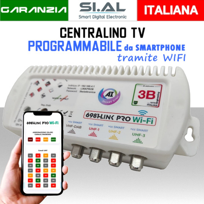 Centralina TV 4 Ingressi programmabile da Smartphone | 6981-LINK PRO Wi-Fi  