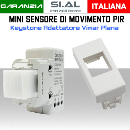 Sensore Movimento Keystone con Adattatore Vimar Plana