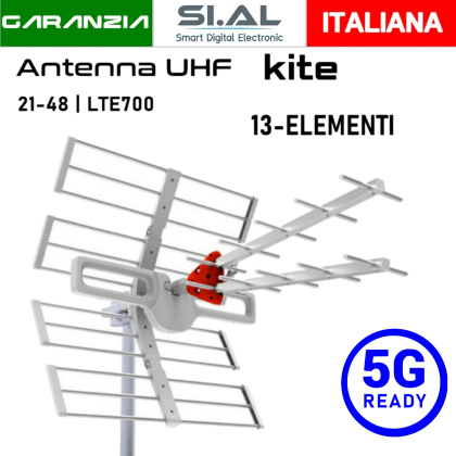 Antenna UHF 5G Ready 13 Elementi Doppia Culla Yagi | 3B Elettronica 9665-KITE