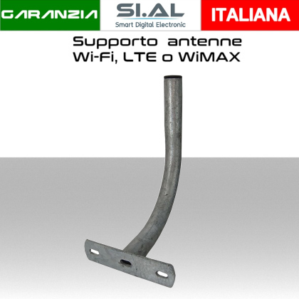 Supporto per Antenne Wi-Fi, LTE, 5G  WiMAX a 90° parete - Acciaio Zincato a Caldo