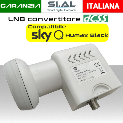 Lnb dCSS 1 uscita per parabola compatibile SKYQ Black-Platinum | MTI SPDC551 Offel