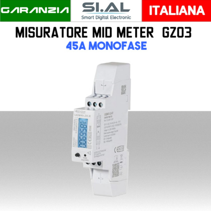 Misuratore MID Meter Monofase 45A Grohm GZ03