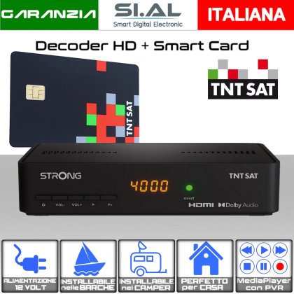 Decoder TNTSAT SRT7408 HD con scheda ufficiale TV francese