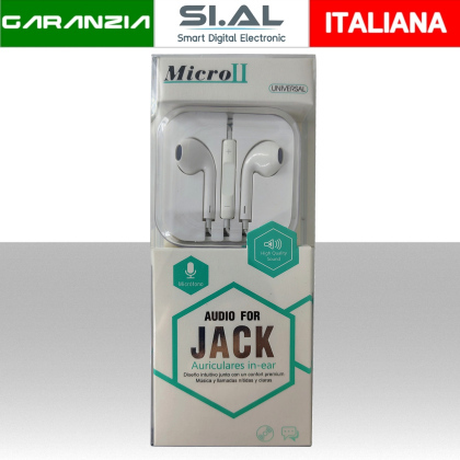 Auricolari Stereo con Microfono e Cavo Jack 3.5mm