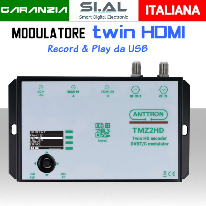 Modulatore HDMI TWIN con USB rec-player Anttron TMZ2HD 